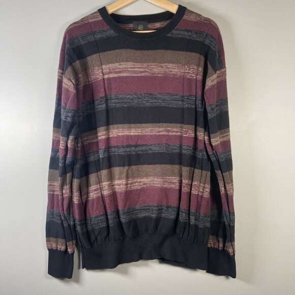 F/X Fusion Textured XXL Striped Crew Neck Long Sleeve Pullover Sweater Grandpa - Picture 2 of 12